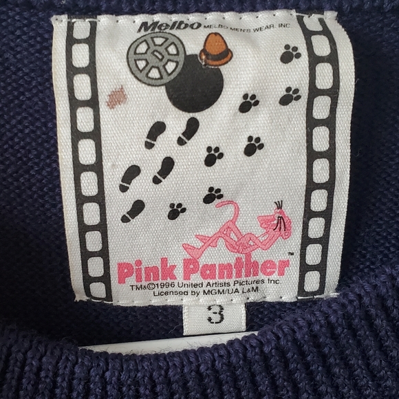 Pink Panther golf sweater, vintage 90s, 100% wool. Size M - Picture 4 of 4